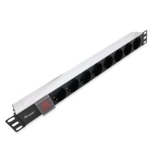 regleta alimentacion aluminio rack 19" 1u 8 tomas con interruptor