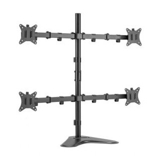 soporte de mesa con base equip 650127 para 4 pantallas 17" 32" doble brazo articulado vesa standard