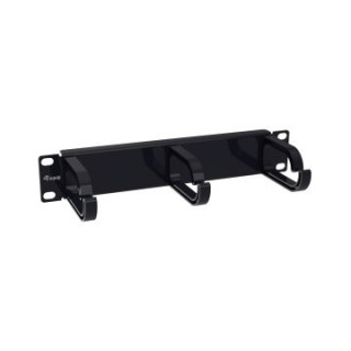 panel organizador de cables 1u para armario rack 10" color negro
