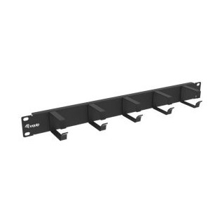 panel organizador de cables color negro 1u para armario rack guias metalicas