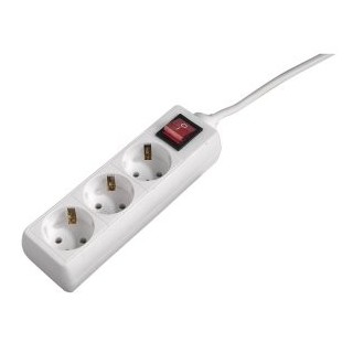 regleta alimentacion hama con 3 tomas interruptor 1,4m color blanco