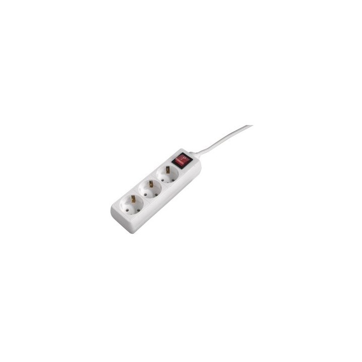 regleta alimentacion hama con 3 tomas interruptor 1,4m color blanco