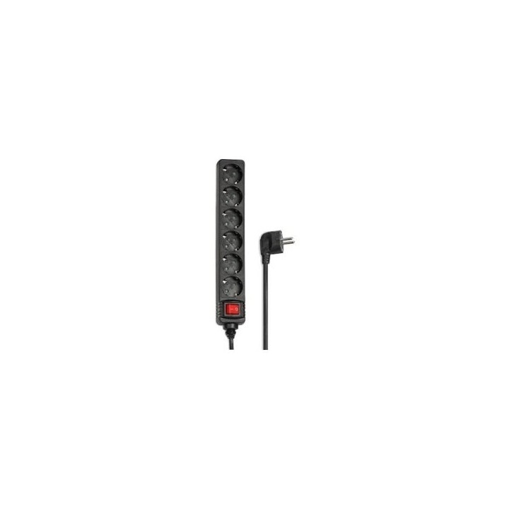 regleta alimentacion hama con 6 tomas interruptor 1,4m color negra