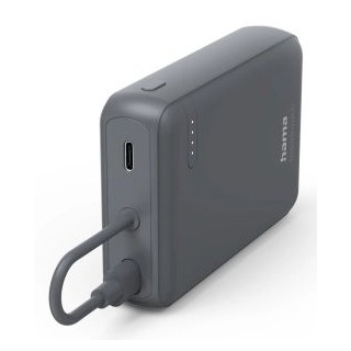 powerbank hama power pack 10000 mah 2xusb c indicador de carga cable integrado antracita