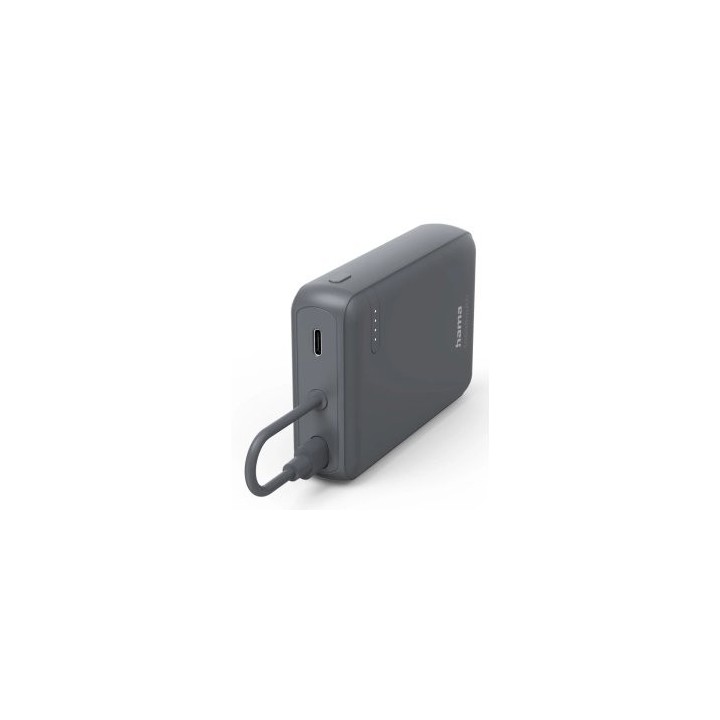 powerbank hama power pack 10000 mah 2xusb c indicador de carga cable integrado antracita