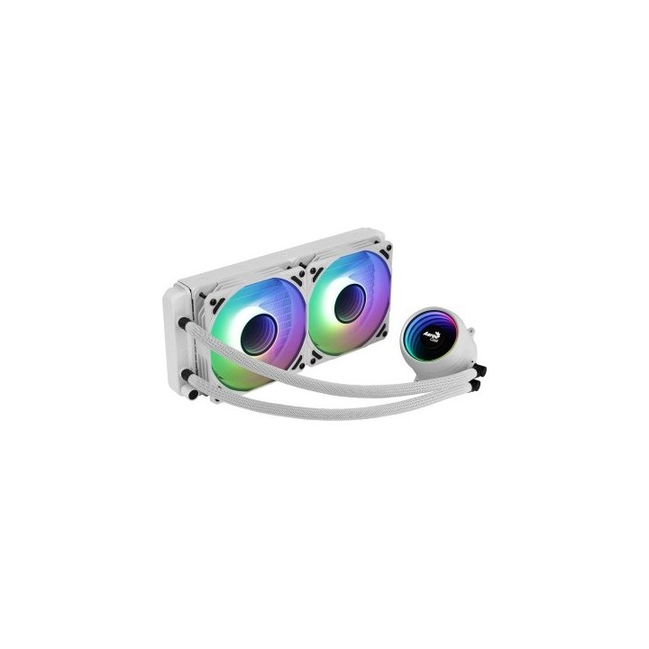 sistema de refrigeracion liquida aerocool mirage l240 white 2x12cm infinity mirror rgb a  adressable