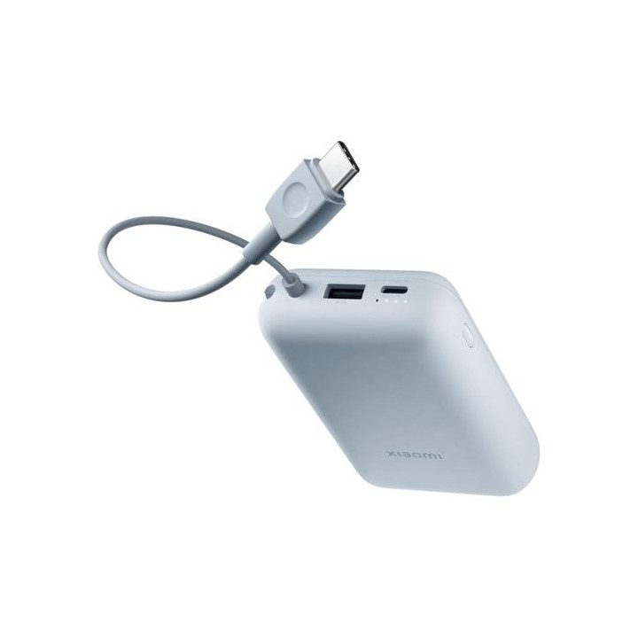 powerbank xiaomi power bank 10000mah  integrated cable  ice blue gl