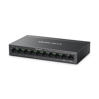 switch poe+ no gestionable mercusys ms110cmp 10p 10xrj45 100mbps 8xpoe+ 2xgbps 65w 250m