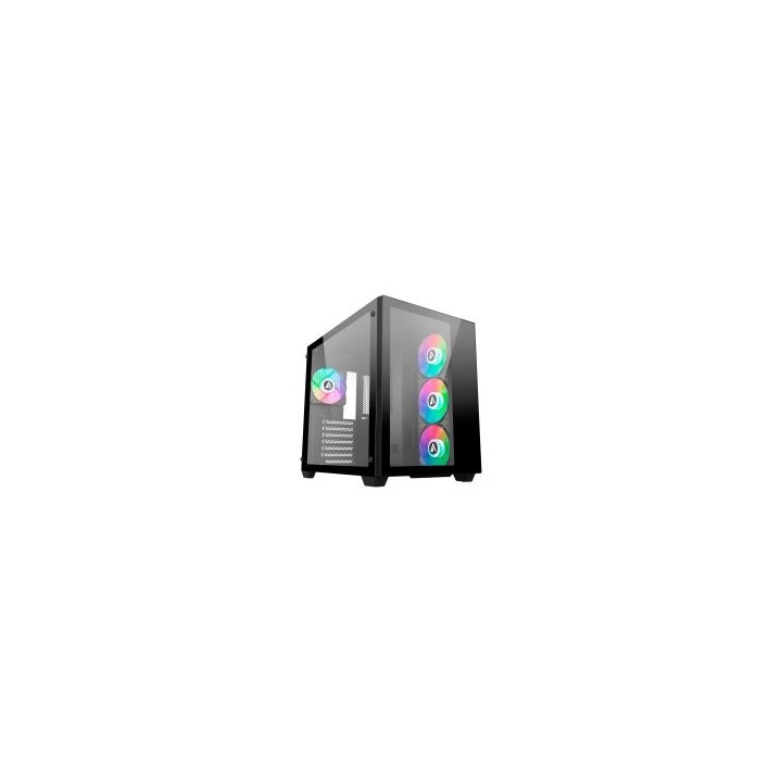 caja atx semitorre abysm danube sava 285 black 1x3.5" 2x2.5" usb c gpu max 410mm