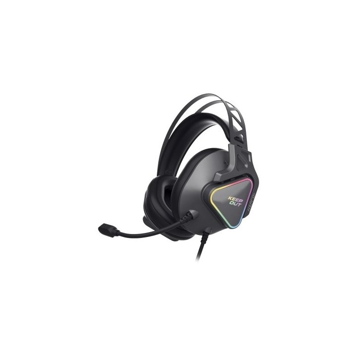 headset gaming keepout hx801 7.1 con altavoces de 53mm usb 2.0 iluminacion rgb microfono plegable co