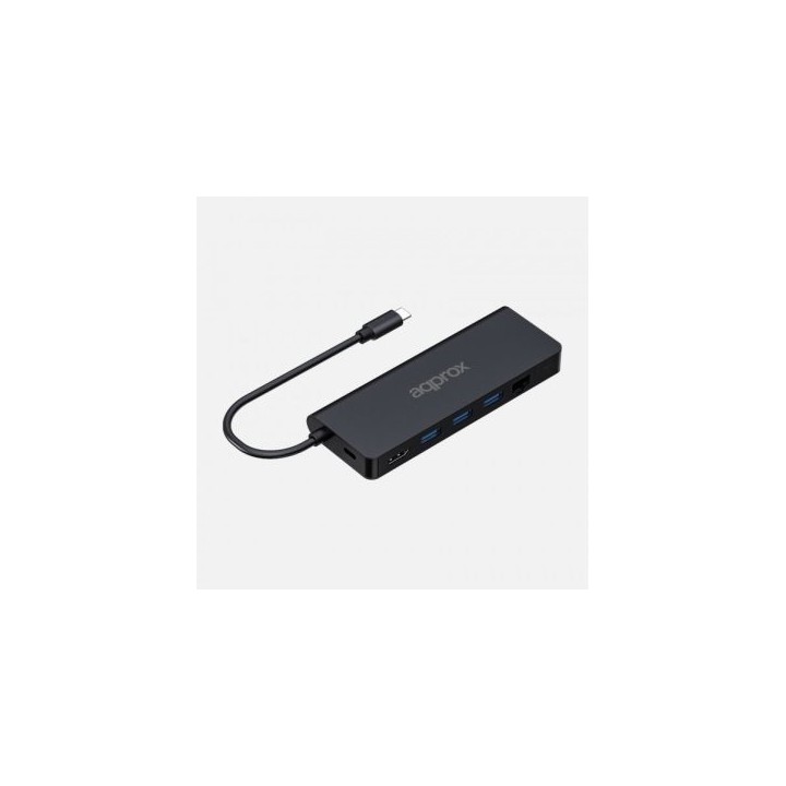 docking usb c approx appc53 a 1xhdmi 4k 3xusb a 3.0 1xlector tarjetas sd/microsd 1xusb c pd 100w