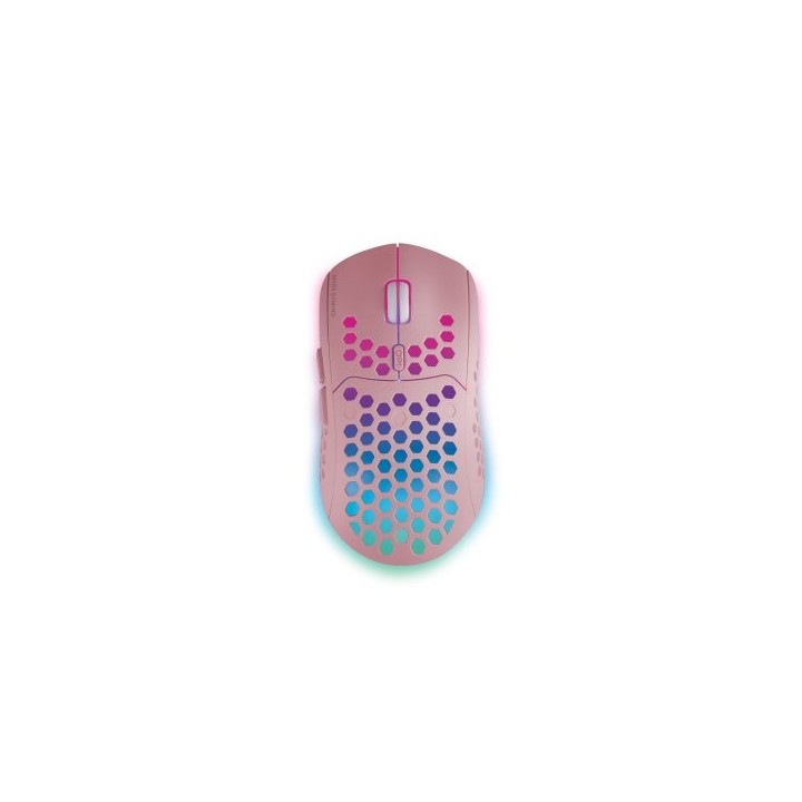 mouse mars gaming wireless rgb mmw3 pink usb 2.4g bateria recargable 3200dpi ultraligero hive ilumin