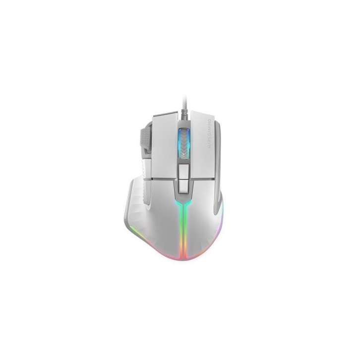 mouse mars gaming mm xt white 9b 12800dpi rgb cable feather paracord