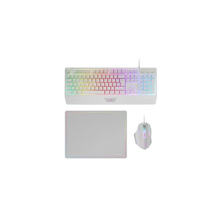 teclado mouse y alfombrilla mars gaming mcp124wes rgb h mech, mouse huano rgb 3200dpi, alfombri