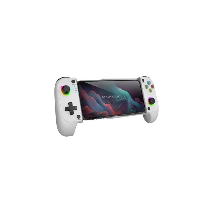 gamepad bluetooth mars gaming mgpx para smartphones y multiplataforma usb c 8h bateria rgb blanco