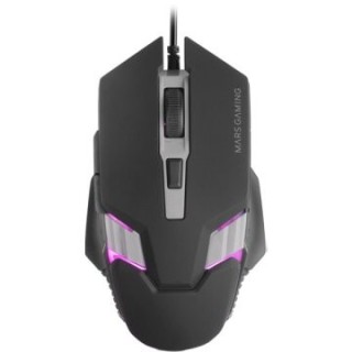 mouse mars gaming mm024 rgb flow 4000 dpi ajustable 6 botones mecanicos huano color negro