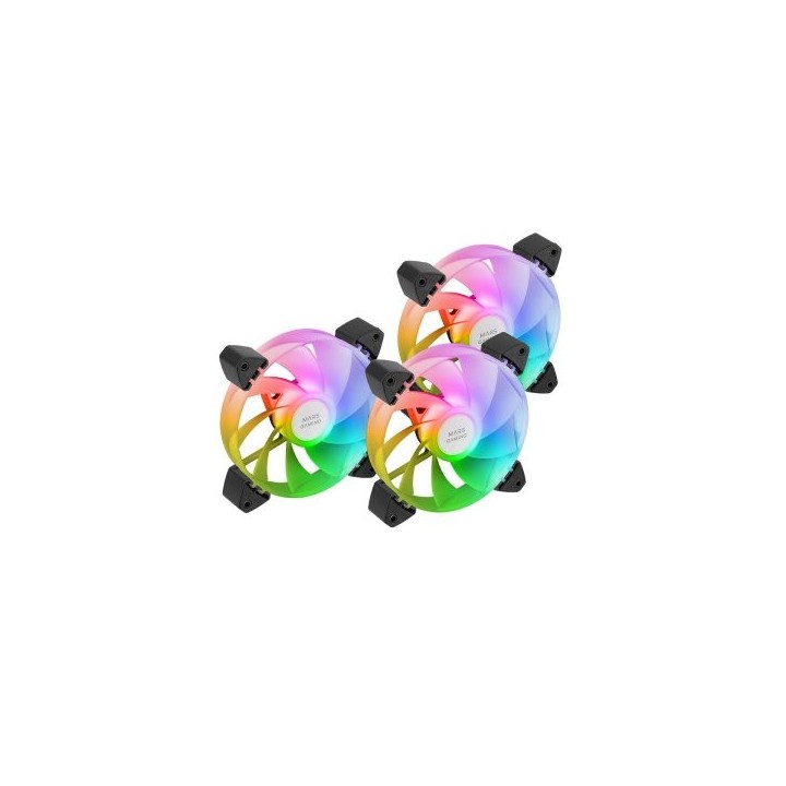 kit 3xventilador interno argb mars gaming mf 3ar kit negro 12x12cm argb rainbow aspas invertidas