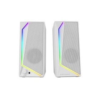 altavoces 2.0 mars gaming ms72w white 15w jack 3.5mm iluminacion rgb control de volumen entrada jack