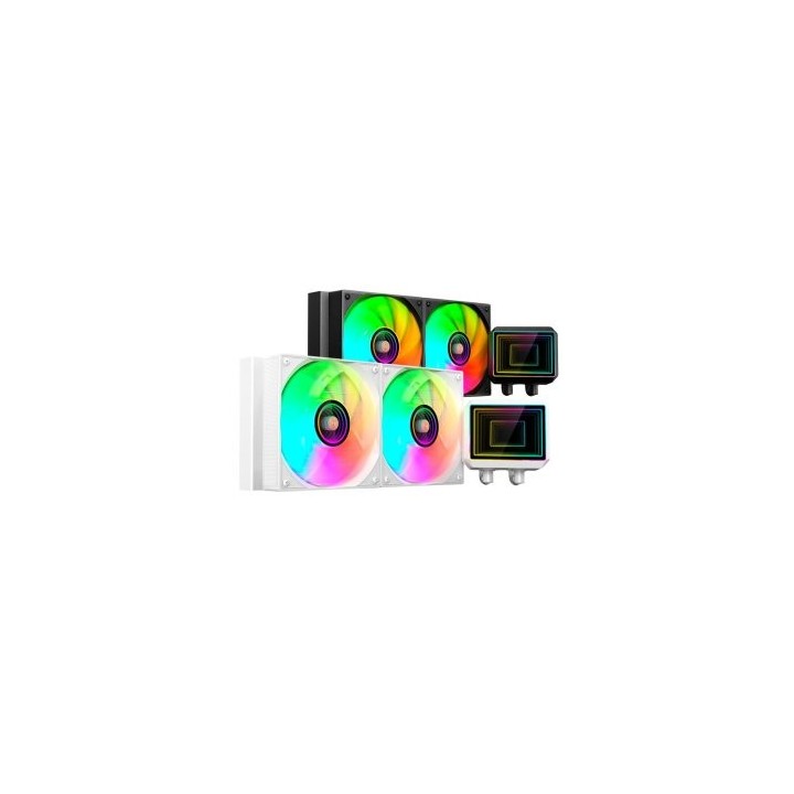 sistema de refrigeracion liquida mars gaming ml two240w 2x120mm argb 450w tdp color blanco