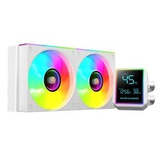 sistema de refrigeracion liquida mars gaming mllcdpro240w 2x120mm argb 500w tdp pantalla lcd blanc