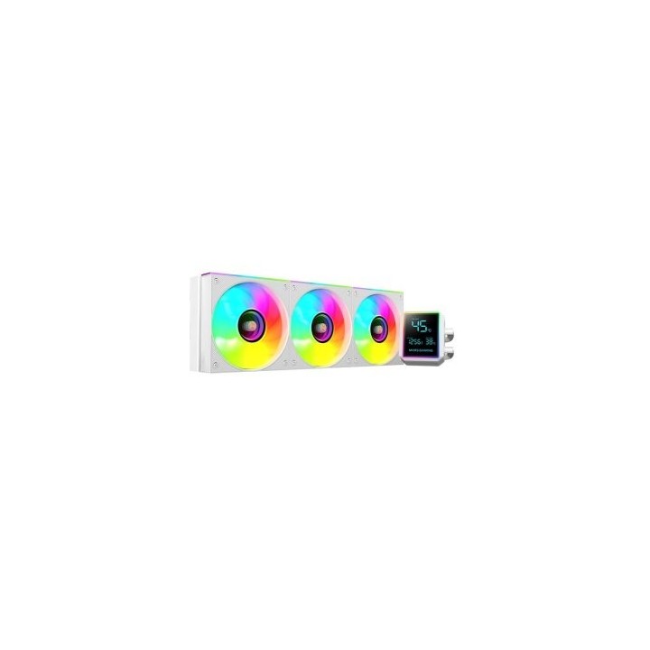 sistema de refrigeracion liquida mars gaming mllcdpro360w 3x120mm argb 600w tdp pantalla lcd blanco