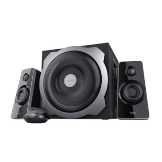 altavoces 2.1 trust tytan subwoofer de madera, mando a distancia potencia salida 60w rms negro