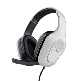 headset trust gaming gxt 415ps zirox ps5 ligeros, microfono plegable, blancos 24993