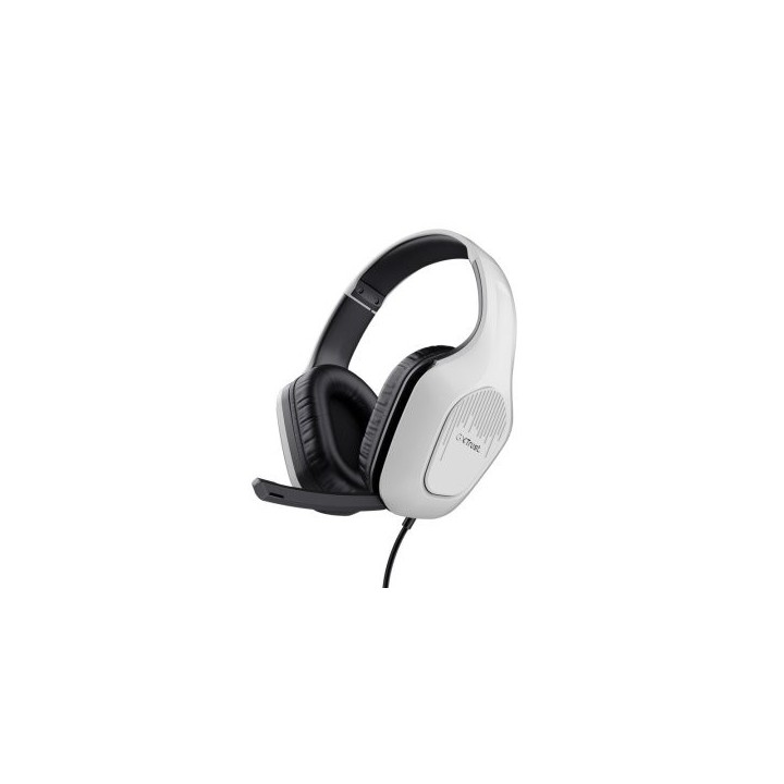 headset trust gaming gxt 415ps zirox ps5 ligeros, microfono plegable, blancos 24993