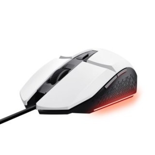 mouse trust gaming rgb gxt 109w felox color blanco iluminacion led 6 botones cable 150cm 25066