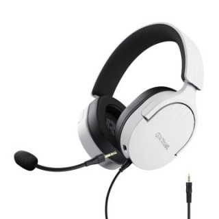 headset trust gaming gxt 489 blanco fayzo 25210 microfono desmontable plegable cable trenzado 1,2m j