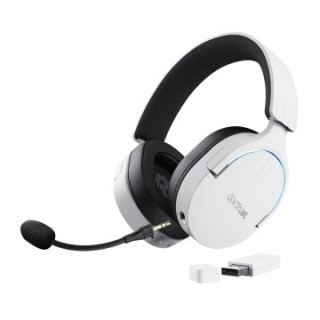 headset bluetooth trust gaming fayzo gxt 491 blanco 25304 bt y usb 2.4ghz microfono desmontable y f
