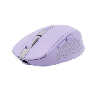 mouse trust wireless y bluetooth ozaa 25384 morado recargable  sensor optico   6 botones   800/1600/