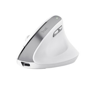 mouse trust wireless ergo bayo ii rf 2.4 ghz dpi ajustable 800 2400ppp 6 botones carga usb c blanco