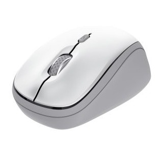 mouse trust wireless y bluetooth yvi+ blanco 1600dpi ajustable 3 botones 3 dispositivos