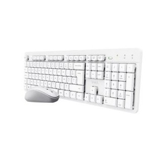 teclado y mouse trust wireless ody ii silencioso blanco 25467