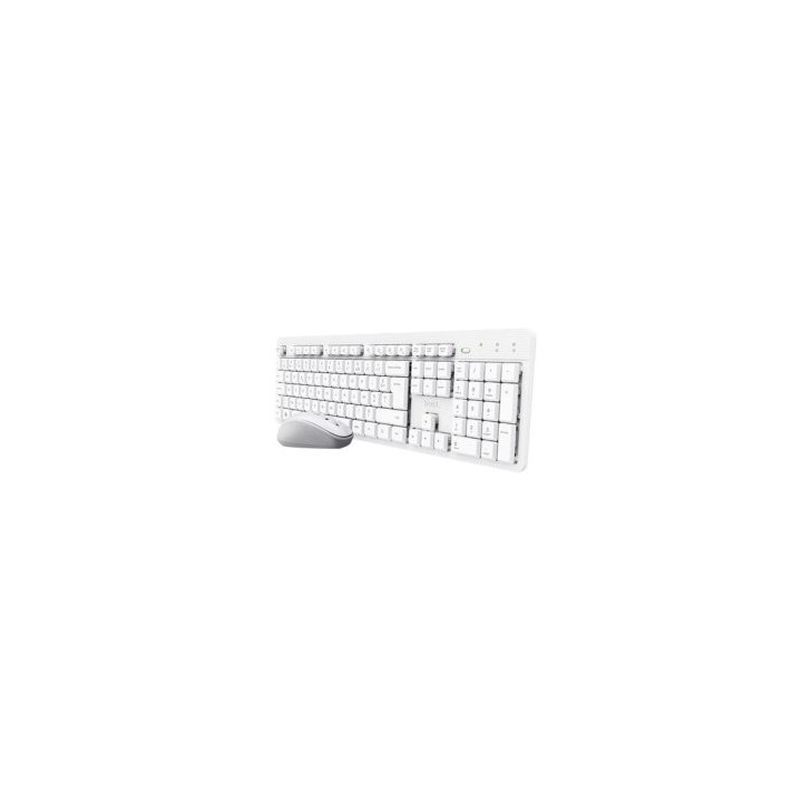 teclado y mouse trust wireless ody ii silencioso blanco 25467