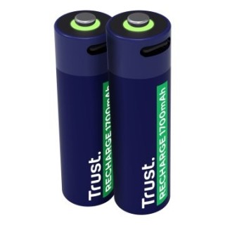 pilas aa recargable trust usb c 1700 mah pack 2 unidades 25584