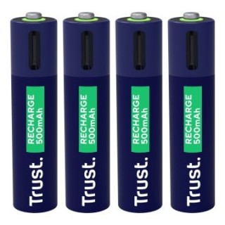 pilas aaa recargable trust usb c aaa 500 mah pack 4 unidades 25671