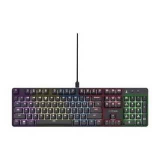 teclado trust gaming gxt 871 zora mecanico rgb color negro