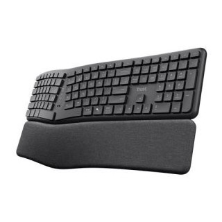teclado trust bluetooth multidispositivo keyra ergonomico silent color negro