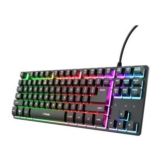 teclado trust gxt 833 thado compacto usb 2.0 cable 1.5m iluminacion rgb color negro