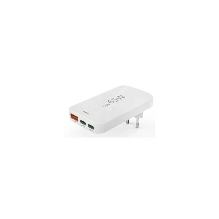 cargador de pared hama 65w plegable 2xusb c pd 1xusb a minicargador color blanco
