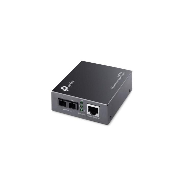convertidor fibra tp link mc210cs rj45 giga a fibra monomodo sc 1000mb fullduplex hasta 15km montaje
