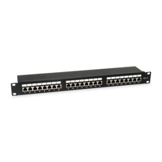 patch panel 24 puertos categoria 6 apantallado color negro