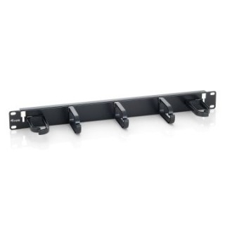 panel organizador de cables color negro 1u para armario rack 1 ud