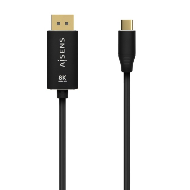 cable conversor aisens aluminio usb c a displayport 8k60hz 0.8m