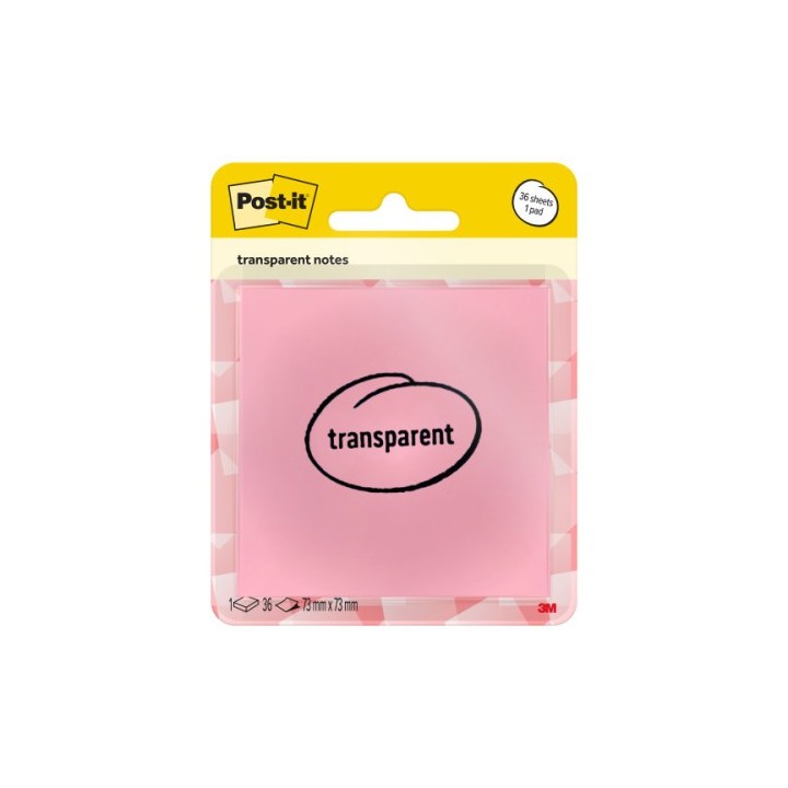 post it blister 36 hojas notas transparentes 600 1trspo 73x73 mm naranja pastel post it 7100394468