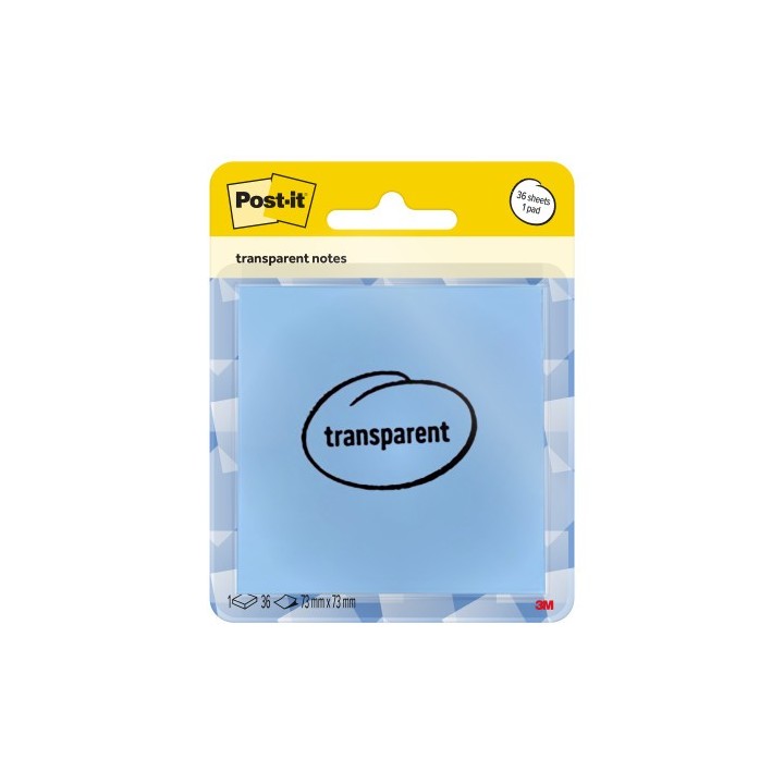 post it blister 36 hojas notas transparentes 600 1trspb 73x73 mm azul pastel post it 7100394509