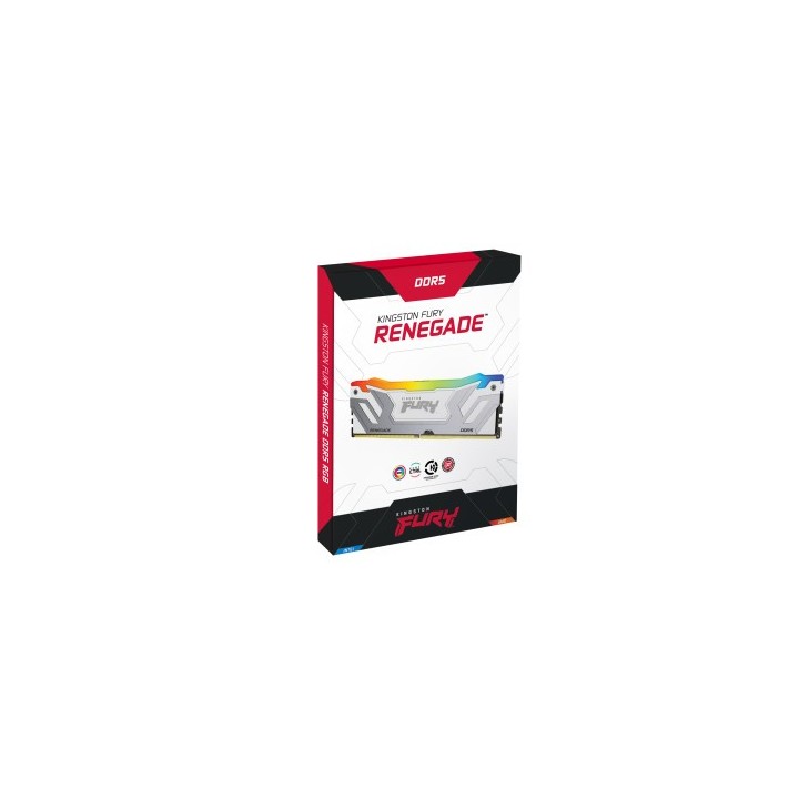 kingston memoria kingston 24gb 8400mt/s ddr5 cl40 cudimm fury renegade rgb white xmp   kf584cu40rwa