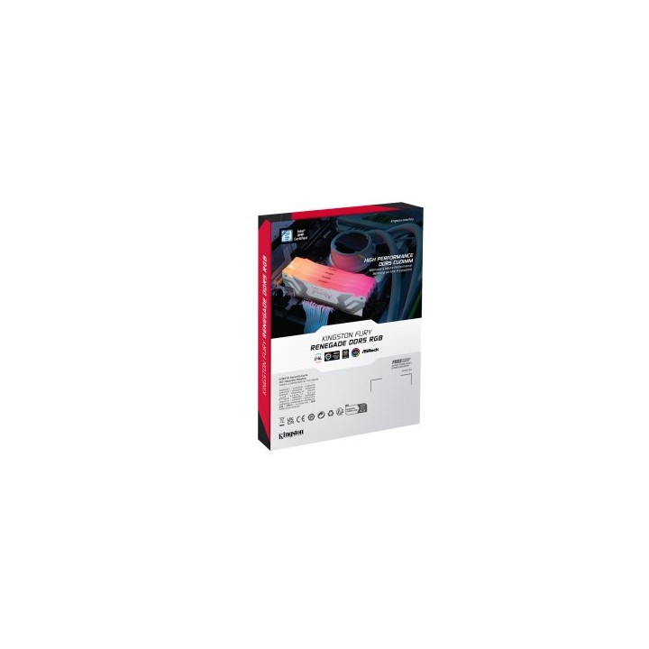 kingston memoria kingston 24gb 8400mt/s ddr5 cl40 cudimm fury renegade rgb white xmp   kf584cu40rwa